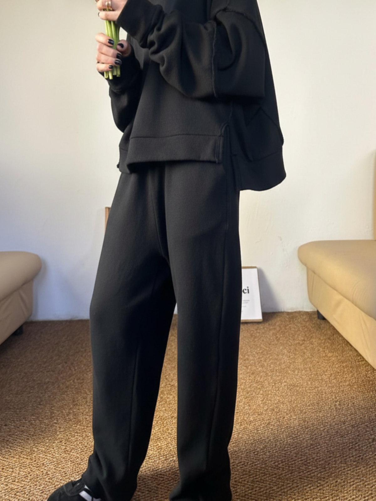 Pantalone con tasca caldo cotone